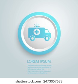Ambulance blue icon vector. ambulance truck icon vector. ambulance car