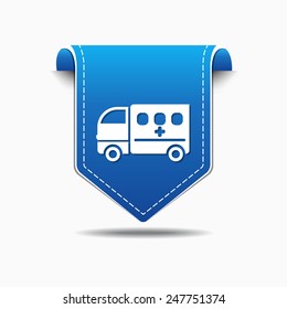 Ambulance Blue Vector Icon Design