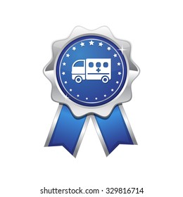 Ambulance Blue Vector Icon Design