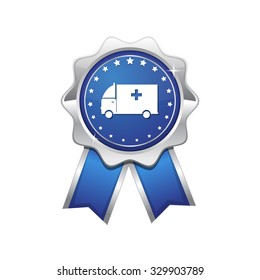 Ambulance Blue Vector Icon Design