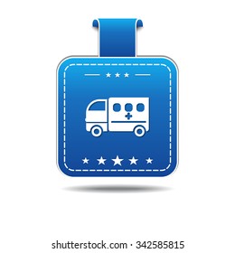 Ambulance Blue Vector Icon Design