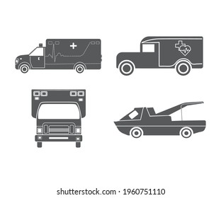 Ambulance bundle vector icon isolated on transparent background, Ambulance transparency illustrator concept.