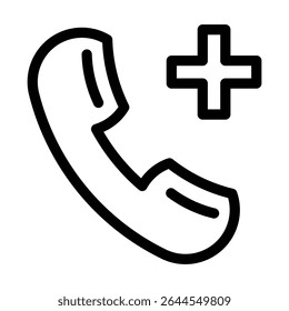 Ambulance call icon outline set sign