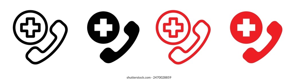 Icono de llamada de ambulancia que representa la respuesta médica de emergencia, ideal para servicios de atención médica e instalaciones de atención de urgencia