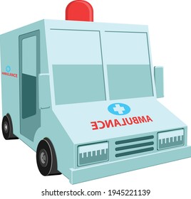 Ambulance car in 3D vector icon
