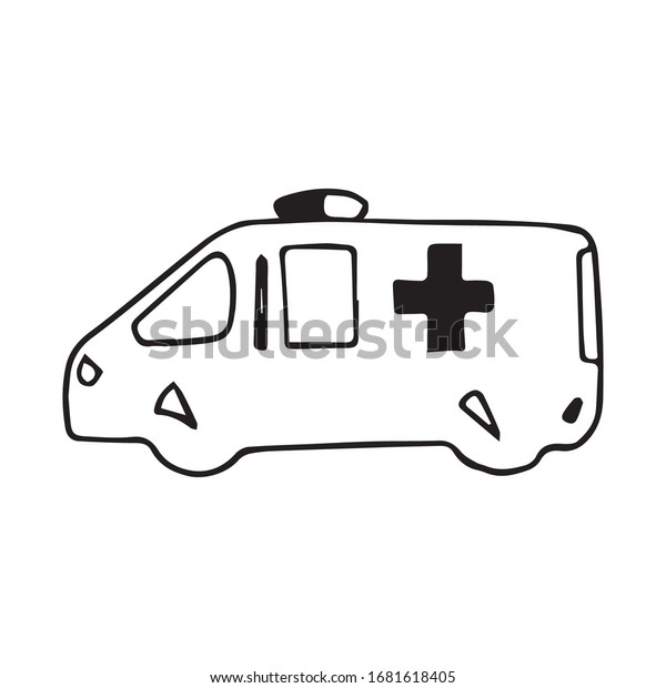  ambulance car black\
vector sketch