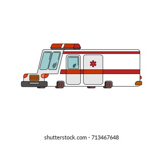 Ambulance car cartoon style. health care car vector illustration
