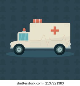 ambulance car collection set vector