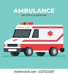 ambulance car collection set vector