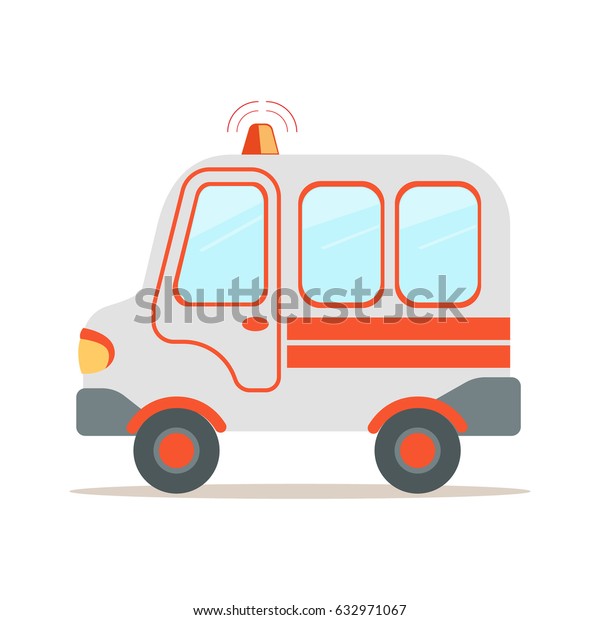 Ambulance car, emergency medical service\
vehicle colorful cartoon vector\
Illustration