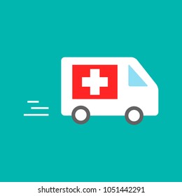 ambulance car - emergency sign - medical illustration