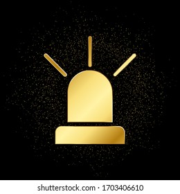 Ambulance, car, enforcement, law, police, siren gold icon. Vector illustration of golden particle background.