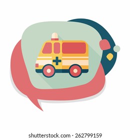 ambulance car flat icon with long shadow,eps10