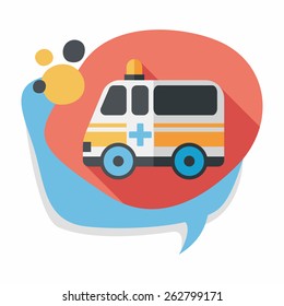 ambulance car flat icon with long shadow,eps10