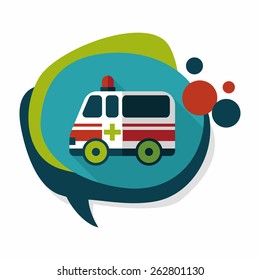 ambulance car flat icon with long shadow,eps10