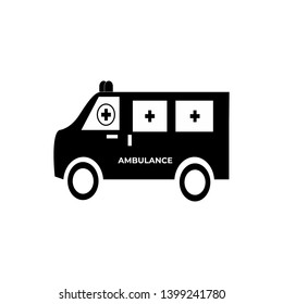 Ambulance car flat icon vector 