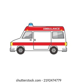 Vector de ilustración plana del coche de ambulancia