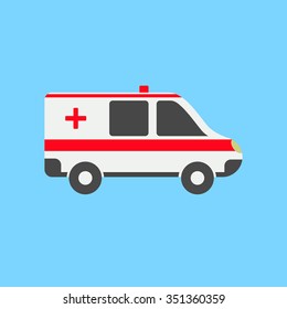 Ambulance car in flat style. Vector