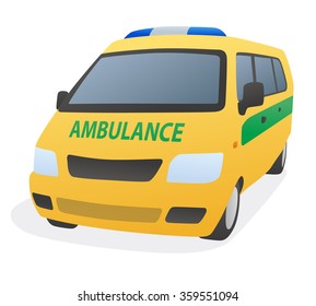 ambulance car, front view, vector illustration