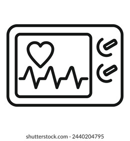 Ambulance car heart monitor icon outline vector. Chest disease. Fear heart