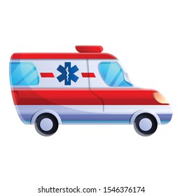Ambulance car icon. Cartoon of ambulance car vector icon for web design isolated on white background