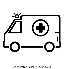 Ambulance car icon design. Ambulance car icon in flat style design. Vector illustration.