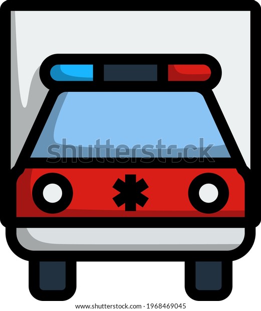 Ambulance Car Icon. Editable Bold Outline\
With Color Fill Design. Vector\
Illustration.