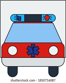 Ambulance Car Icon. Editable Outline With Color Fill Design. Vector Illustration.