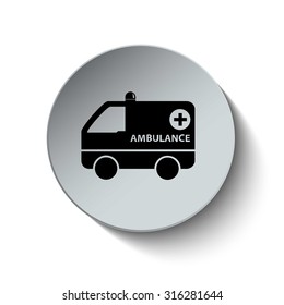 Ambulance car icon. Emergency icon. Medical icon. Hospital icon. Vector illustration. EPS10