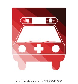 Ambulance car icon. Flat color design. Vector illustration.