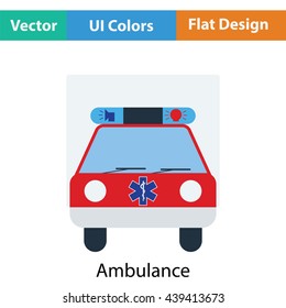 Ambulance car icon. Flat color design. Vector illustration.