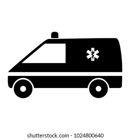 Ambulance car icon in flat design style, vector illustration
