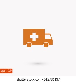 ambulance car icon, flat design best vector icon