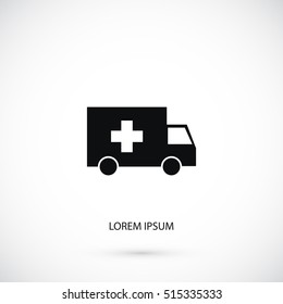 ambulance car icon, flat design best vector icon