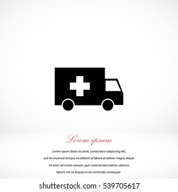 ambulance car icon, flat design best vector icon