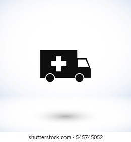 ambulance car icon, flat design best vector icon