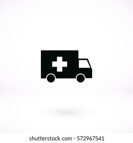 ambulance car icon, flat design best vector icon