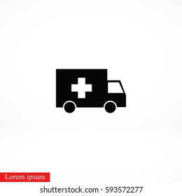 ambulance car icon, flat design best vector icon