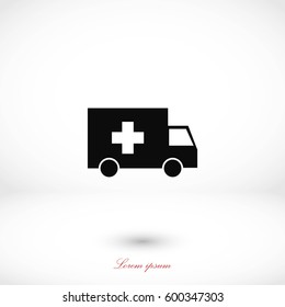 ambulance car icon, flat design best vector icon