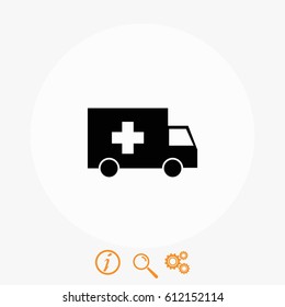 ambulance car icon, flat design best vector icon