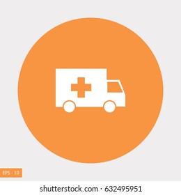 ambulance car icon, flat design best vector icon