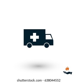 ambulance car icon, flat design best vector icon
