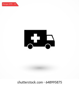 ambulance car icon, flat design best vector icon