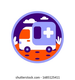 Ambulance Car icon. Graphic element illustration on white background.