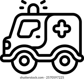 Ambulance Car Icon. Ambulance Hospital Emergency Vehicle Icon