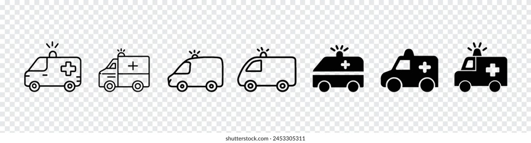 Ambulance car icon, Ambulance icon, Ambulance icons set. emergency truck sign and symbol. emergency car, Ambulance icon on white background.