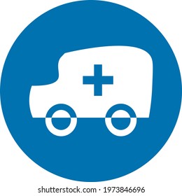 Vehículo de ambulancia, ilustración de icono, vector sobre fondo blanco