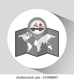 ambulance car icon map pointer vector illustration eps 10