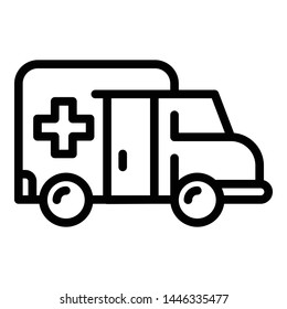 Ambulance car icon. Outline ambulance car vector icon for web design isolated on white background