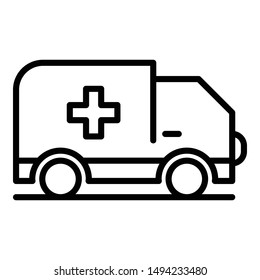 Ambulance car icon. Outline ambulance car vector icon for web design isolated on white background